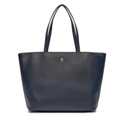 Torebka Tommy Hilfiger. Niebieskie shopper bag Tommy Hilfiger, bez wzorów, bez dodatków. Za 469.99 zł.