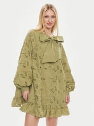 Custommade Sukienka codzienna Keera 999370434 Zielony Relaxed Fit. Zielone sukienki Custommade, na co dzień, m, bez wzorów, z bawełny, bez kołnierzyka, bez ramiączek, proste. Za 1,139.00 zł.