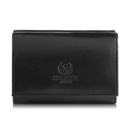 Portfel damski skórzany czarny klasyczny mały Paolo Peruzzi T-32-BL. Czarne portfele bez wzorów, ze skóry. Za 79.00 zł.