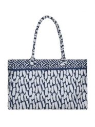 BLE Shopper bag w kolorze biało-granatowym - 45 x 37 x 20 cm rozmiar: onesize. Białe shopper bag BLE, bez wzorów, z materiału, na ramię, bez dodatków. Za 59.95 zł.