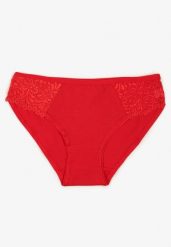 Czerwone Gładkie Majtki Figi z Bawełny Venessila. Czerwone figi Born2be, bez wzorów, z bawełny. Za 9.99 zł.