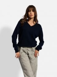 Just Cashmere Kaszmirowy sweter "Nora" w kolorze granatowym rozmiar: XL. Niebieskie swetry Just Cashmere, xl, bez wzorów, z kaszmiru, bez ramiączek. Za 426.45 zł.