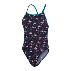 Strój kąpielowy Speedo Alv V-Back FLAMING. Czarne stroje jednoczęściowe Speedo, bez wzorów, z tkaniny, sportowe. Za 169.59 zł.