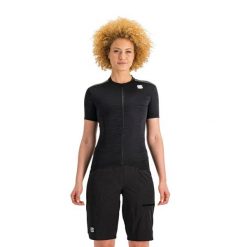 Spodenki rowerowe damskie Sportful Giara Overshort. Czarne szorty sportowe SPORTFUL, bez wzorów, z elastanu, rowerowe. Za 180.00 zł.