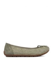 Rieker Baleriny CEO-43850-52 Zielony. Zielone baleriny Rieker, bez wzorów, z materiału, bez obcasa, bez zapięcia. Za 289.99 zł.