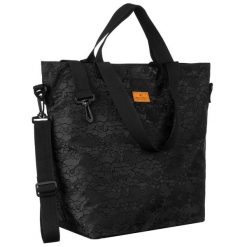 Duży, czarny shopper damski zawieszony na uchwytach i regulowanym pasku Rovicky R-TZ15605. Czarne shopper bag ROVICKY, bez wzorów, bez dodatków. Za 59.99 zł.
