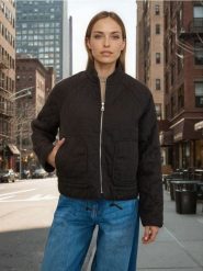 Bawełniana pikowana kurtka z zamkiem i stójką - zielony. Zielone kurtki Sinsay, l, bez wzorów, z bawełny, bez kaptura. Za 79.99 zł.