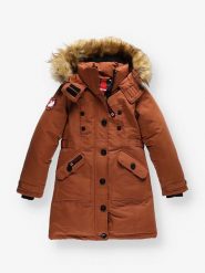CANADA weather gear Parka w kolorze jasnobrązowym rozmiar: 158/164. Brązowe płaszcze CANADA weather gear, bez wzorów, bez kaptura. Za 173.99 zł.