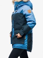 Kurtka zimowa damska Fjallraven Polar Expedition Parka. Niebieskie płaszcze Fjällräven, na zimę, s, bez wzorów, z futra, bez kaptura. Za 3,826.89 zł.
