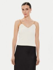 Morgan Top 241-MUSTO Écru Slim Fit. Topy Morgan, m, bez wzorów, z wiskozy, bez kołnierzyka, bez ramiączek. Za 129.99 zł.