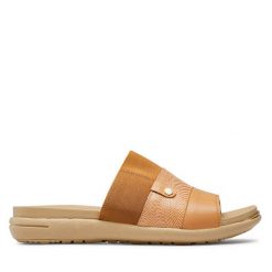 Klapki Go Soft. Brązowe klapki GO SOFT, bez wzorów, bez obcasa, bez zapięcia. Za 139.99 zł.