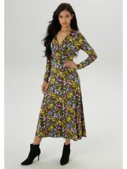 Aniston Sukienka w kolorze ciemnozielono-żółtym rozmiar: 36. Zielone sukienki Aniston, bez wzorów, bez kołnierzyka, bez ramiączek, maxi. Za 73.93 zł.