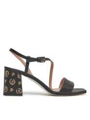 Pollini Sandały SA16116C1ITDP000 Czarny. Czarne sandały Pollini, bez wzorów, ze skóry, bez obcasa, na słupku, bez zapięcia. Za 1,269.00 zł.