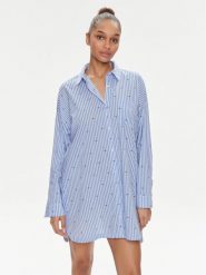 DKNY Koszula nocna YI30008 Niebieski. Niebieskie koszule nocne DKNY, s, bez wzorów, z bawełny, bez ramiączek. Za 289.99 zł.