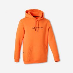 Bluza na deskorolkę HD500 pomarańczowa we współpracy z Make Life Skate Life. Brązowe bluzy Decathlon, na zimę, m, bez wzorów, z bawełny, sportowe, bez ramiączek, bez kaptura. Za 139.99 zł.