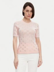 Guess Sweter W5GR20 Z3D60 Różowy Regular Fit. Czerwone swetry Guess, xs, z aplikacjami, z wiskozy, bez ramiączek. Za 339.99 zł.