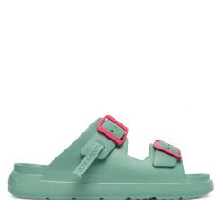 Klapki D.Franklin. Niebieskie klapki D.Franklin, bez wzorów, bez obcasa, bez zapięcia. Za 169.99 zł.