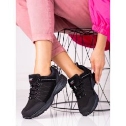 Buty trekkingowe damskie DK czarne. Czarne buty trekkingowe z materiału, bez zapięcia. Za 197.04 zł.