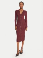 Guess Sukienka dzianinowa W5BK60 Z2YJ2 Brązowy Slim Fit. Brązowe sukienki Guess, xs, z aplikacjami, z dzianiny, bez kołnierzyka, bez ramiączek. Za 339.99 zł.