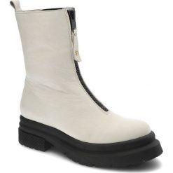 Białe Botki Simen Damskie Wygodne Ocieplane Buty. Białe botki Simen, bez wzorów, ze skóry, eleganckie, bez obcasa, na obcasie, bez zapięcia. Za 509.00 zł.