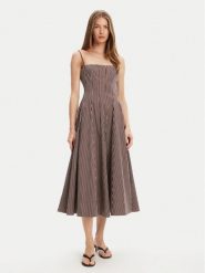 STAUD Sukienka letnia Wylie R25S2108YP Brązowy Slim Fit. Brązowe sukienki STAUD, s, bez wzorów, z bawełny, bez kołnierzyka, bez ramiączek. Za 1,849.00 zł.