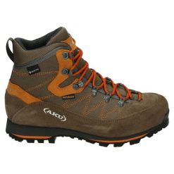 Buty trekkingowe dla dorosłych Aku Trekker Lite III Wide Gore-Tex. Brązowe trekkingi Aku, bez wzorów, z gore-texu, bez zapięcia, wspinaczkowe, gore-tex. W wyprzedaży za 446.49 zł.