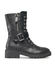 JENNY Botki WS5601-05 Czarny. Czarne botki Jenny, bez wzorów, ze skóry, bez obcasa, na płaskiej podeszwie, bez zapięcia. Za 129.99 zł.