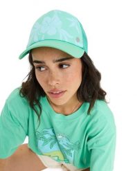 Czapka Trucker dla Kobiety BEAUTIFUL MORNING Zielony. Zielone czapki z daszkiem Roxy, bez wzorów, z materiału. Za 129.99 zł.