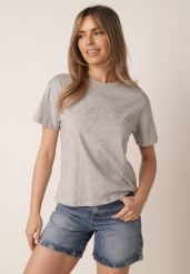 Szary Bawełniany T-shirt Ozdobiony Cyrkoniami Monomene. Szare t-shirty Born2be, m, z aplikacjami, z bawełny, casualowe, bez kołnierzyka, bez ramiączek. Za 59.99 zł.