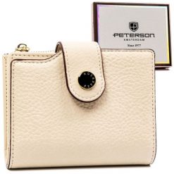 Portfel damski Peterson PTN 012-HB ecru. Portfele Peterson, bez wzorów, ze skóry ekologicznej. Za 54.00 zł.