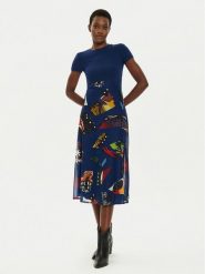 Desigual Sukienka codzienna MONSIEUR CHRISTIAN LACROIX Lin 24SWVK47 Niebieski Regular Fit. Niebieskie sukienki Desigual, na co dzień, l, bez wzorów, z syntetyku, bez kołnierzyka, bez ramiączek, proste. Za 419.99 zł.