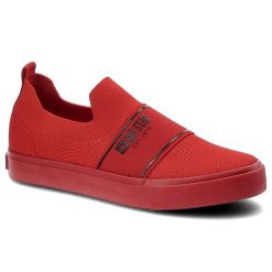 Czerwone Tenisówki Big Star Modne Buty Damskie Półbuty. Czerwone półbuty wsuwane BIG STAR, bez wzorów, eleganckie, bez obcasa. Za 99.00 zł.