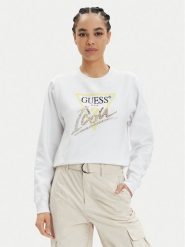 Guess Bluza Icon W4GQ09 KB681 Biały Relaxed Fit. Białe bluzy Guess, xxl, z aplikacjami, z syntetyku, bez kaptura. Za 199.99 zł.