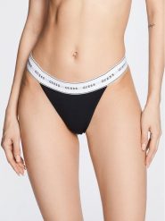 Guess Figi brazylijskie Carrie O2BE04 KBBU1 Czarny. Czarne figi Guess, z aplikacjami. Za 49.99 zł.