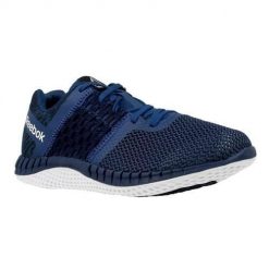 Buty do biegania damskie Reebok Zprint. Niebieskie buty do biegania Reebok, bez wzorów, z materiału, bez zapięcia, do biegania. Za 357.00 zł.