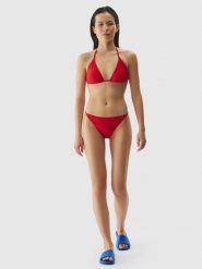 4F Dół od bikini damski - czerwony XS. Czerwone bikini 4f, bez wzorów, z elastanu, wakacyjne. W wyprzedaży za 19.99 zł.