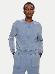 Hugo Bluza Delessa_B 50518104 Niebieski Relaxed Fit. Niebieskie bluzy Hugo, xl, bez wzorów, z bawełny, bez ramiączek, bez kaptura. Za 299.99 zł.
