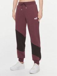 Puma Spodnie dresowe Puma Power Cat 673978 Bordowy Regular Fit. Czerwone spodnie dresowe Puma, bez wzorów, z dresówki. Za 189.99 zł.