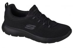 Buty sportowe Sneakersy damskie, Skechers Summits - Fast Attraction. Czarne buty treningowe Skechers, bez wzorów, z materiału, przed kostkę, bez zapięcia, trekkingowe. Za 239.99 zł.