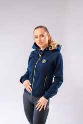 Bluza jeździecka Josie. Niebieskie bluzy JD ATTACK, l, bez wzorów, z bawełny, bez kaptura, do jazdy konnej. Za 332.05 zł.