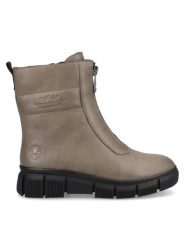 Rieker Botki X3452-24 Brązowy. Brązowe botki Rieker, bez wzorów, ze skóry, bez obcasa, na płaskiej podeszwie, bez zapięcia. Za 209.99 zł.