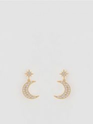 Pozłacane kolczyki z cyrkoniami - złoty. Żółte kolczyki Reserved, z cyrkonią, pozłacane. Za 89.99 zł.