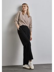 Street One Sweter w kolorze beżowym rozmiar: 42. Brązowe swetry Street One, bez wzorów, ze splotem, street, bez ramiączek. Za 74.81 zł.