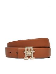 Tommy Hilfiger Pasek Damski Th Rev Monogram 3.0 AW0AW16840 Brązowy. Brązowe paski Tommy Hilfiger, bez wzorów, ze skóry. Za 279.99 zł.
