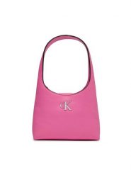 Calvin Klein Jeans Torebka Minimal Monogram Shoulder Bag K60K610843 Różowy. Czerwone torebki klasyczne Calvin Klein Jeans, bez wzorów, z jeansu, bez dodatków. Za 359.99 zł.