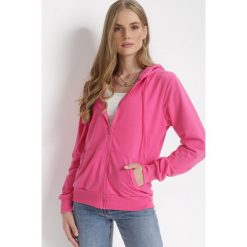 Fuksjowa Bluza z Kapturem Zapinana na Suwak Argis. Czerwone bluzy Born2be, l, bez wzorów, z dzianiny, klasyczne, bez ramiączek, z kapturem. W wyprzedaży za 55.99 zł.