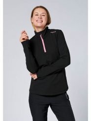 Chiemsee Bluza polarowa w kolorze czarno-jasnoróżowym rozmiar: XS. Czarne bluzy bez kaptura Chiemsee, xs, bez wzorów, z polaru, bez kaptura. Za 108.99 zł.