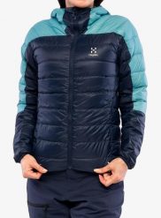Kurtka puchowa damska Haglofs L.I.M Down Hood. Niebieskie kurtki Haglöfs, l, bez wzorów, z poliamidu, bez kaptura. Za 819.49 zł.