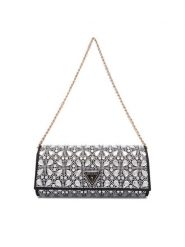 Guess Torebka Elsie Mini HWSC96 50710 Srebrny. Szare kopertówki Guess, z aplikacjami, z materiału, bez dodatków. Za 719.99 zł.