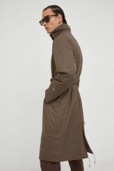 Rains kurtka 15500 Long Padded Nylon W Coat kolor brązowy przejściowa. Brązowe kurtki Rains, m, bez wzorów, z nylonu, bez kaptura. W wyprzedaży za 919.99 zł.